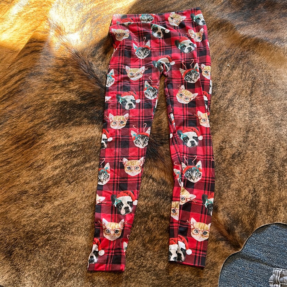 Dog and cat Christmas leggings